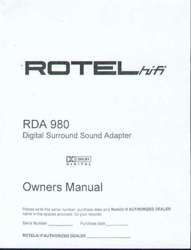 Rotel rda 980 - rotel, amplificatore