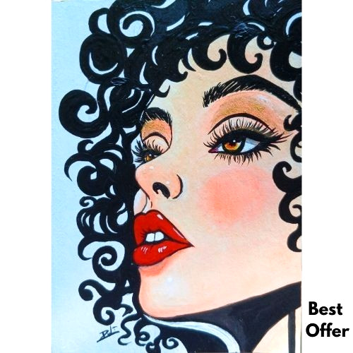 Aceo originale lady - lady, donna