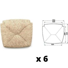 Set 6 sedute sedili di ricambio in paglia per sedia modello Venezia