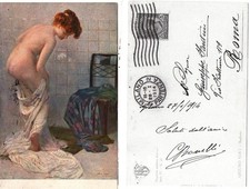 EROTISMO  NUDO ARTISTICO, DIPINTO DI ARTURO NOCI: "RADIOSA" VG. 1914