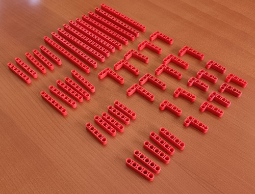 Lotto 100 lego - technic, rosso