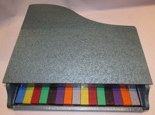 PIANOFORTE HARBERT-MILANO GIOCATTOLO VINTAGE BABY CELESTE CON TASTI COLORATI