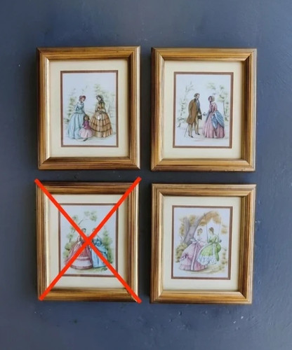Tre quadri con stampe - di, dame