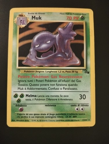 Carta pokemon muk - pokemon, fossil
