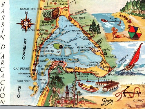 Carte postale geographique - carte,