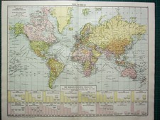 1919 Grande Mappa Mondo che