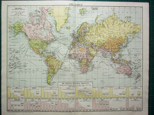 1919 grande mappa mondo - 1919,