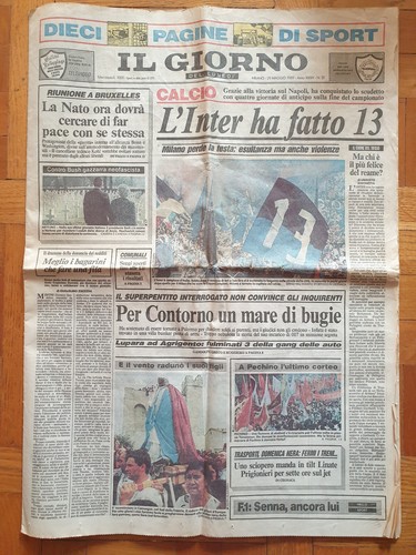 Giornale scudetto inter 1989 - inter,