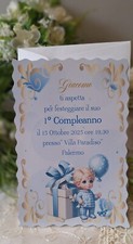 Invito 1° Compleanno bimbo con stampa e busta inclusa