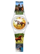 Orologio da polso per bambini Brecjon ragazza cavalli orologio con motivo foto orologio idea regalo