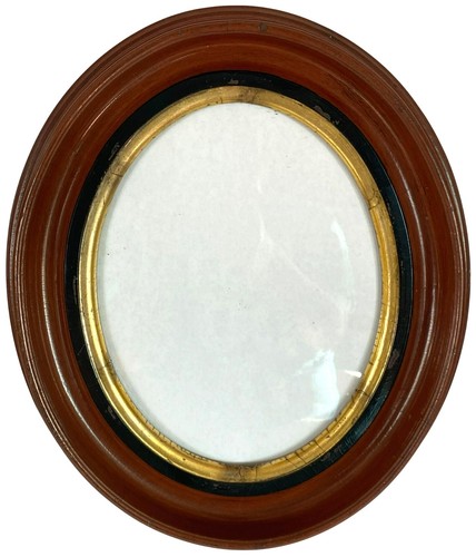 Antica cornice ovale noce