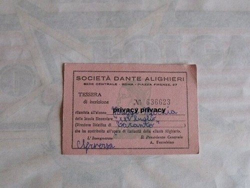 Tessera societa dante - societa,
