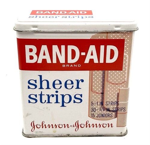 Band aid metal tin container - metal,