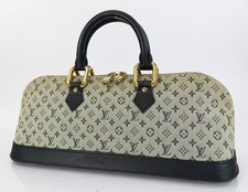 Borsa a mano originale LOUIS VUITTON Long Mini Alma Blue Monogram Mini Lin #6...