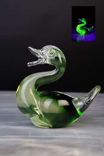 Scultura anatra cigno vetro - cigno,