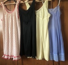 LOTTO di 4 Camicia da notte Sottoveste Vintage anni 60/70 Tg.S/M