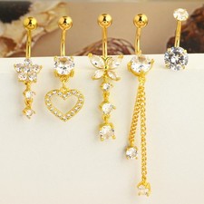 5PCS Anello Bottone Pancia