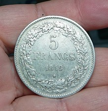 Belgique 5 Francs 1849 Leopold Premier Roi des Belgies - Argento 900 Silver 25gr