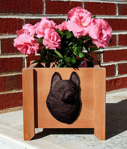 Fioriera legno schipperke - fioriera,
