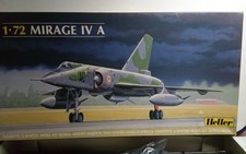 HELLER VINTAGE 1/72 MAQUETTE COMMENCEE  AVION MIRAGE IV A EN BOITE ns