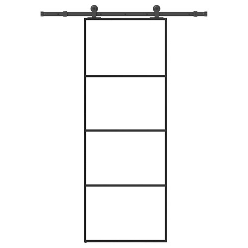 Porta scorrevole nera 76x205 - scorrevole,