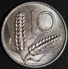 Italy 10 Lire 1973 KM# 93