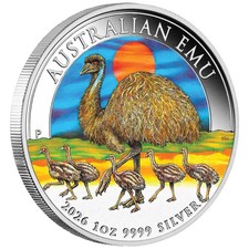 Moneta Argento Emu Australiano