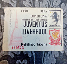 JUVENTUS VS LIVERPOOL BIGLIETTO CALCIO 1985 UEFA SUPERCOPPA RETT. TRIBUNA USATO