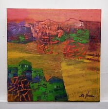 Paesaggio Astratto Quadro Dipinto Olio Tela Cm30x30