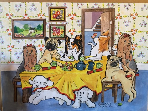 Original watercolour puppy - original,