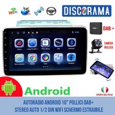 AUTORADIO ANDROID 10" POLLICI DAB+ STEREO AUTO 1/2 DIN WIFI SCHERMO ESTRAIBILE