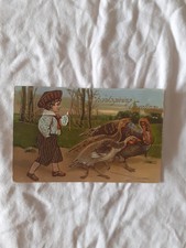 Cartolina Bambino Con Tacchino