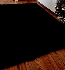 Tappeto Importante  pelo lungo  moderno salotto camera  Nero …..