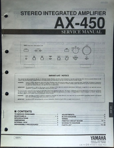 Yamaha 450 amplificatore - ax-450,