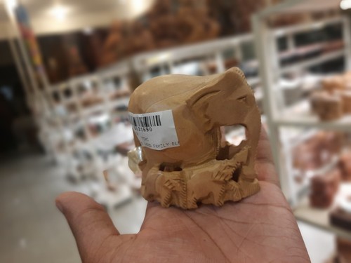Elefante legno bianco fatto - , a