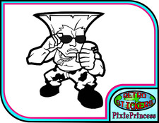 Strada Fighter Guile I Adesivo Vinile Console Auto Camion Moto Vetrina Gioco