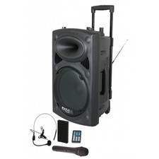 Ibiza Sound Sistema PA Bluetooth Portatile a Batteria 800W Wireless Radio Microfono