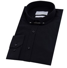 Camicia uomo collo club nera