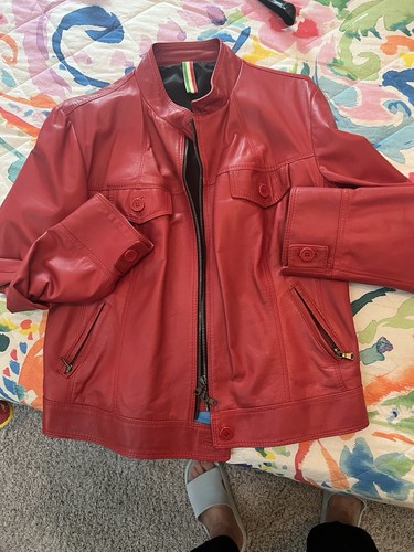 Giubbotto pelle rosso usato - giubbotto,
