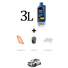HOFFCAR Kit tagliando 3 FILTRI e 3L OLIO per Peugeot 108 1.0 VTI 51kw Dal 2014