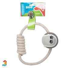 CORDA E PALLA GIOCATTOLO PER CANE IN COTONE DOG TOY ROPE ACCESSORI ANIMALI
