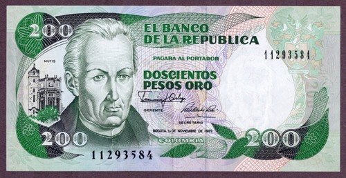 Colombia 200 pesos oro 1989 - colombia,