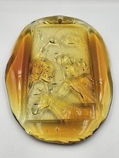 Ekenas Glasbruk Svezia Arca di Noè Suncatcher oro ambra vetro artistico SPEDIZIONE GRATUITA