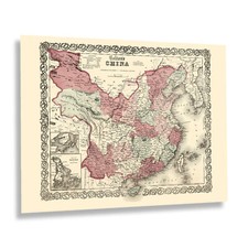 Poster Mappa Cina 1865 Dal