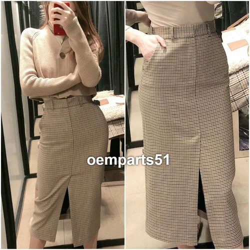 Gonna midi zara cammello check - zara,