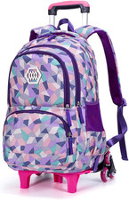 Zaino Con Ruote Scuola Borsa Borsa a Rotelle Zaino Trolley per Ragazzi Ragazze B