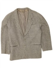 Giacca blazer uomo VINTAGE 2 bottoni IT 48 grigio medio check lana CB13