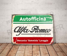 Plaque métal vintage alfa romeo autofficina Enseigne Garage Décoration Déco pub