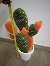 Pianta cactus Finta di stoffa con Vaso Incluso per Interno ed Esterno 40 cm