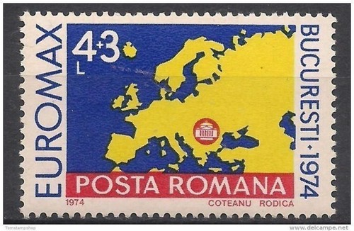 Romania 1974 europa mappa - romania,